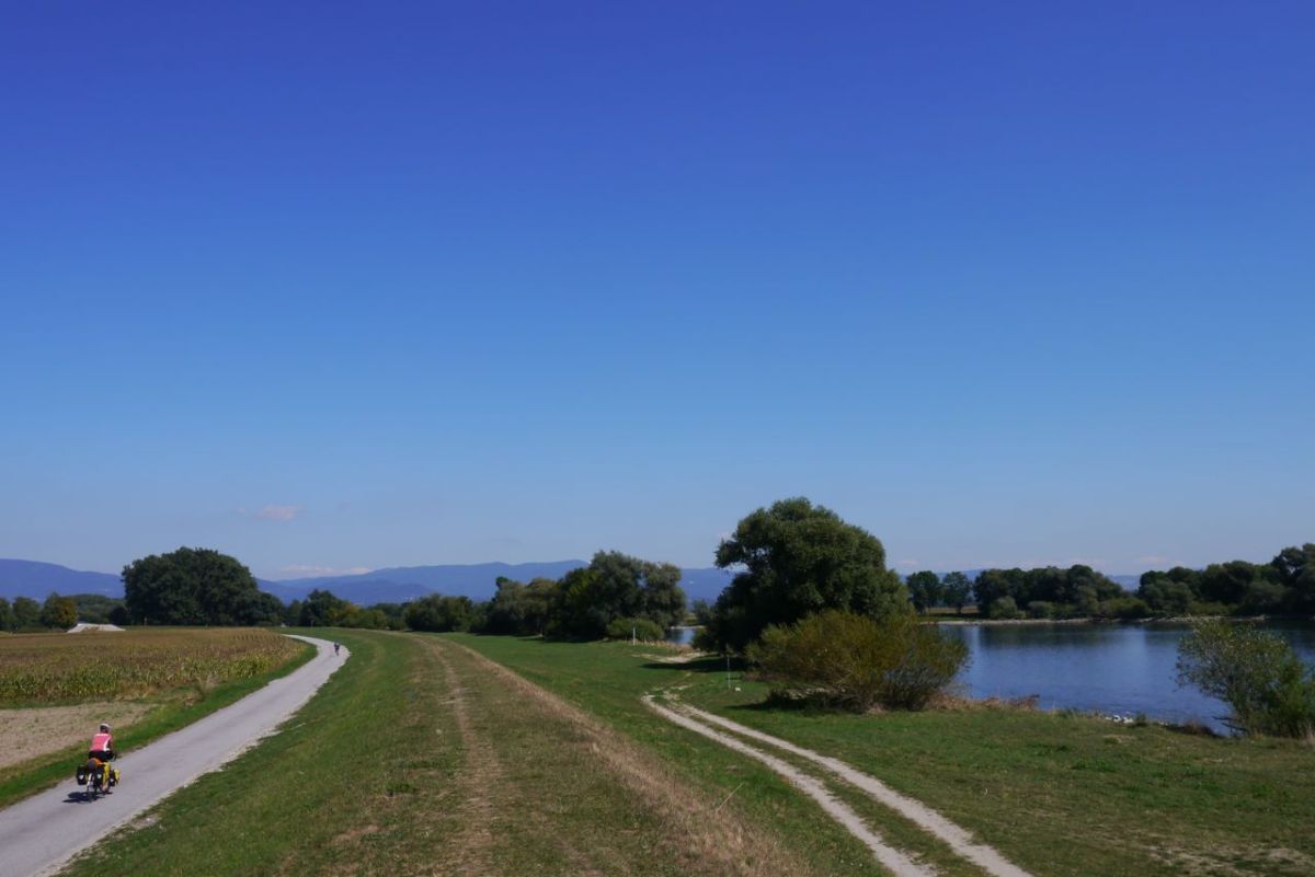 Bike path by the Danube, Germany.