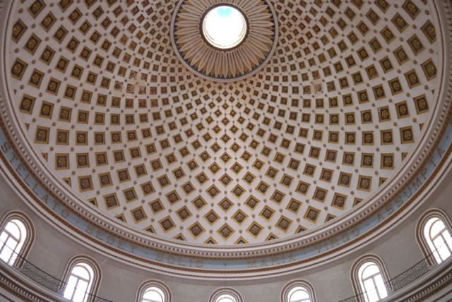 The dome of the Mosta Rotunda. Mosta, Malta.