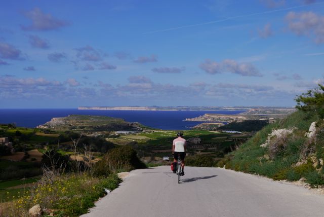 North West Malta with Gozo cliffs on the horizon.
