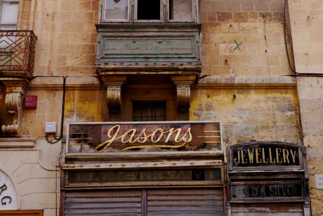 Old shop front, Valletta, Malta.