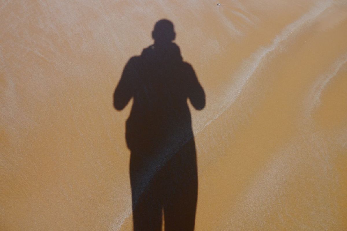Shadow in Mediterranean sand. 