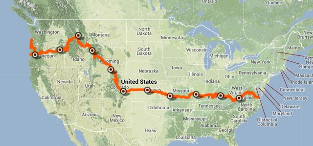 Trans America Route.